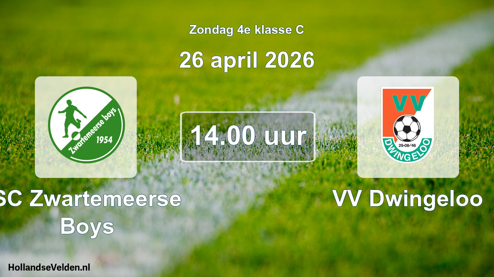 Scheduled Match: SC Zwartemeerse Boys - VV Dwingeloo (26 April 2026)