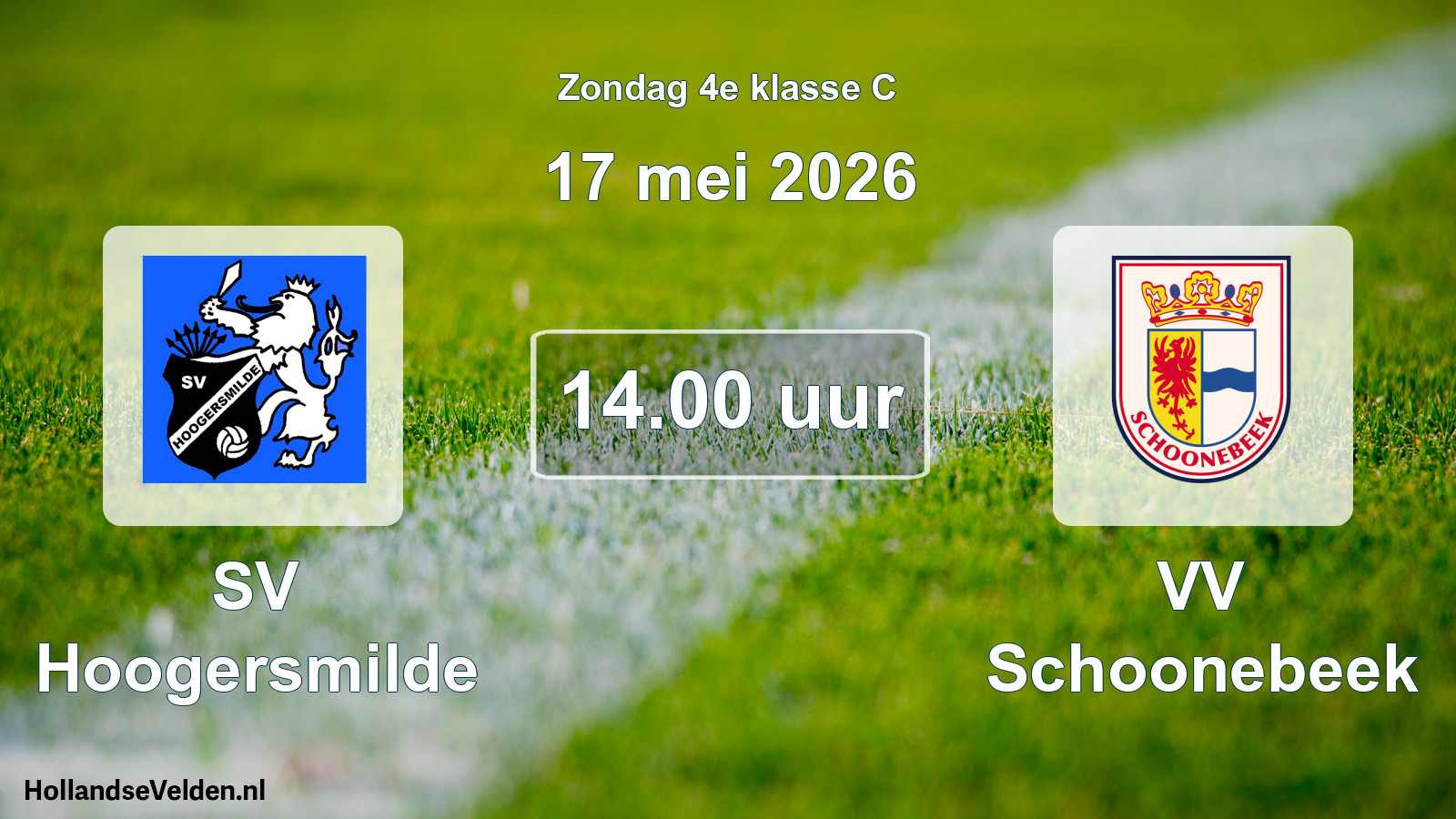 Geplande wedstrijd: SV Hoogersmilde - VV Schoonebeek (17 mei 2026)