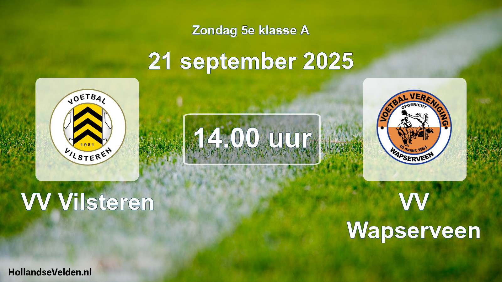 Geplande wedstrijd: VV Vilsteren - VV Wapserveen (21 september 2025)