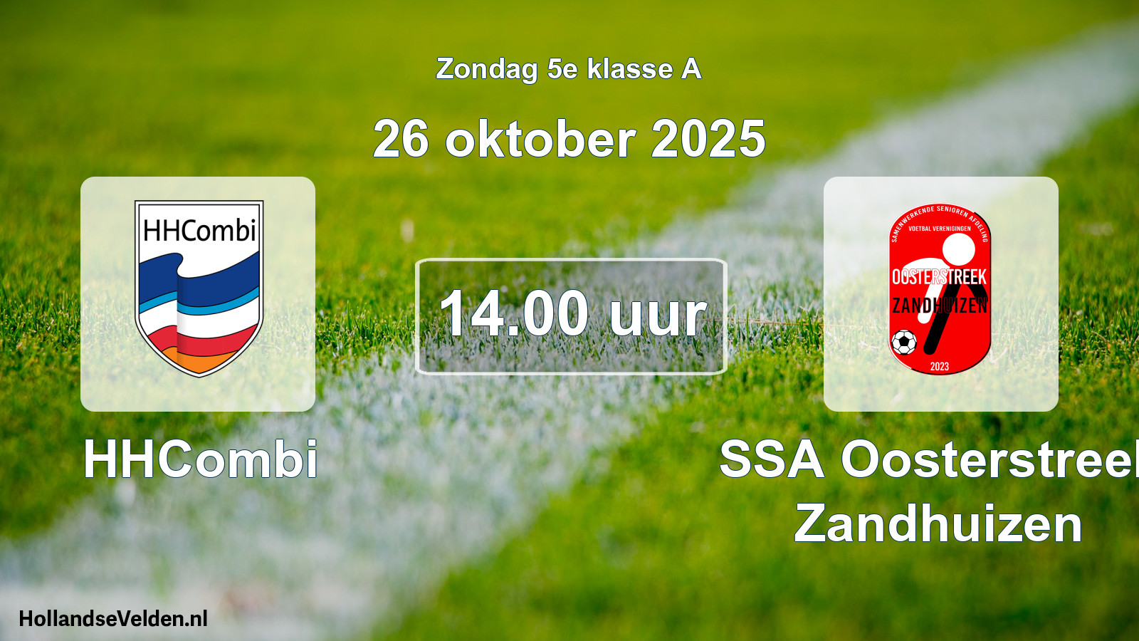 Geplande wedstrijd: HHCombi - SSA Oosterstreek Zandhuizen (26 oktober 2025)