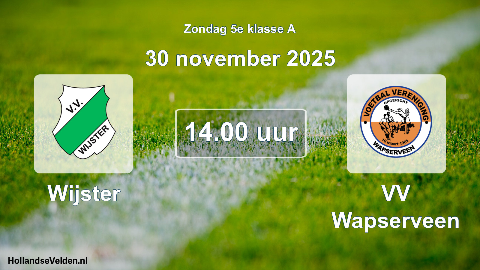 Geplande wedstrijd: Wijster - VV Wapserveen (30 november 2025)
