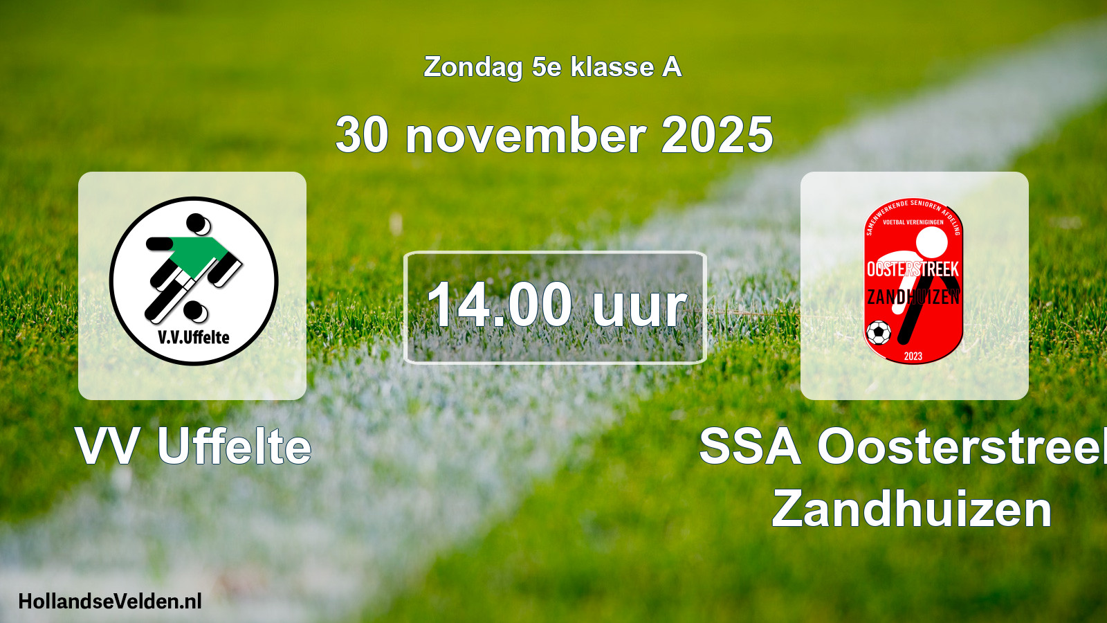 Geplande wedstrijd: VV Uffelte - SSA Oosterstreek Zandhuizen (30 november 2025)
