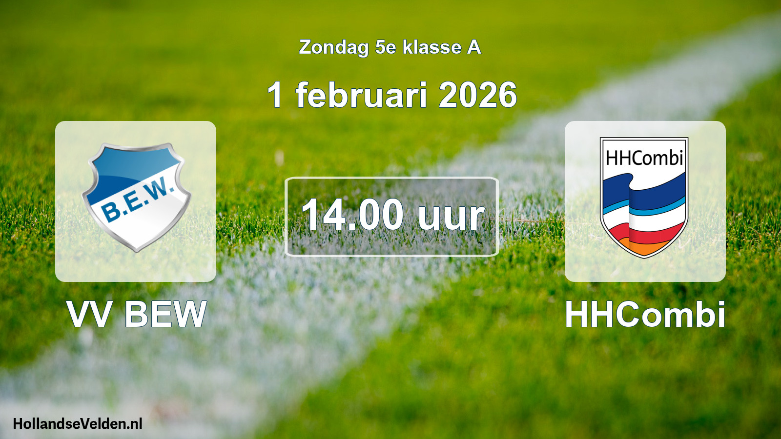 Geplande wedstrijd: VV BEW - HHCombi (1 februari 2026)