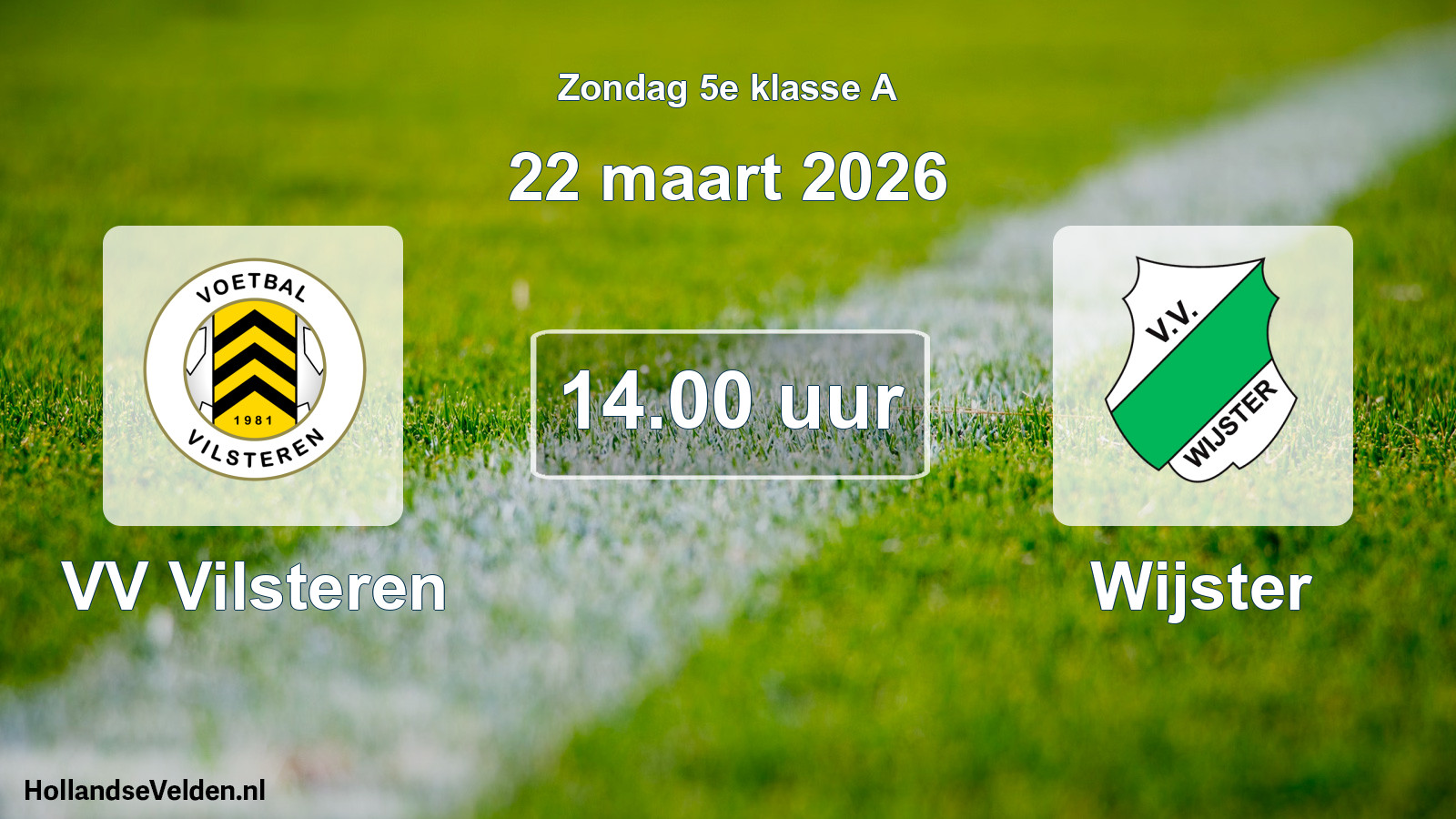 Geplande wedstrijd: VV Vilsteren - Wijster (22 maart 2026)