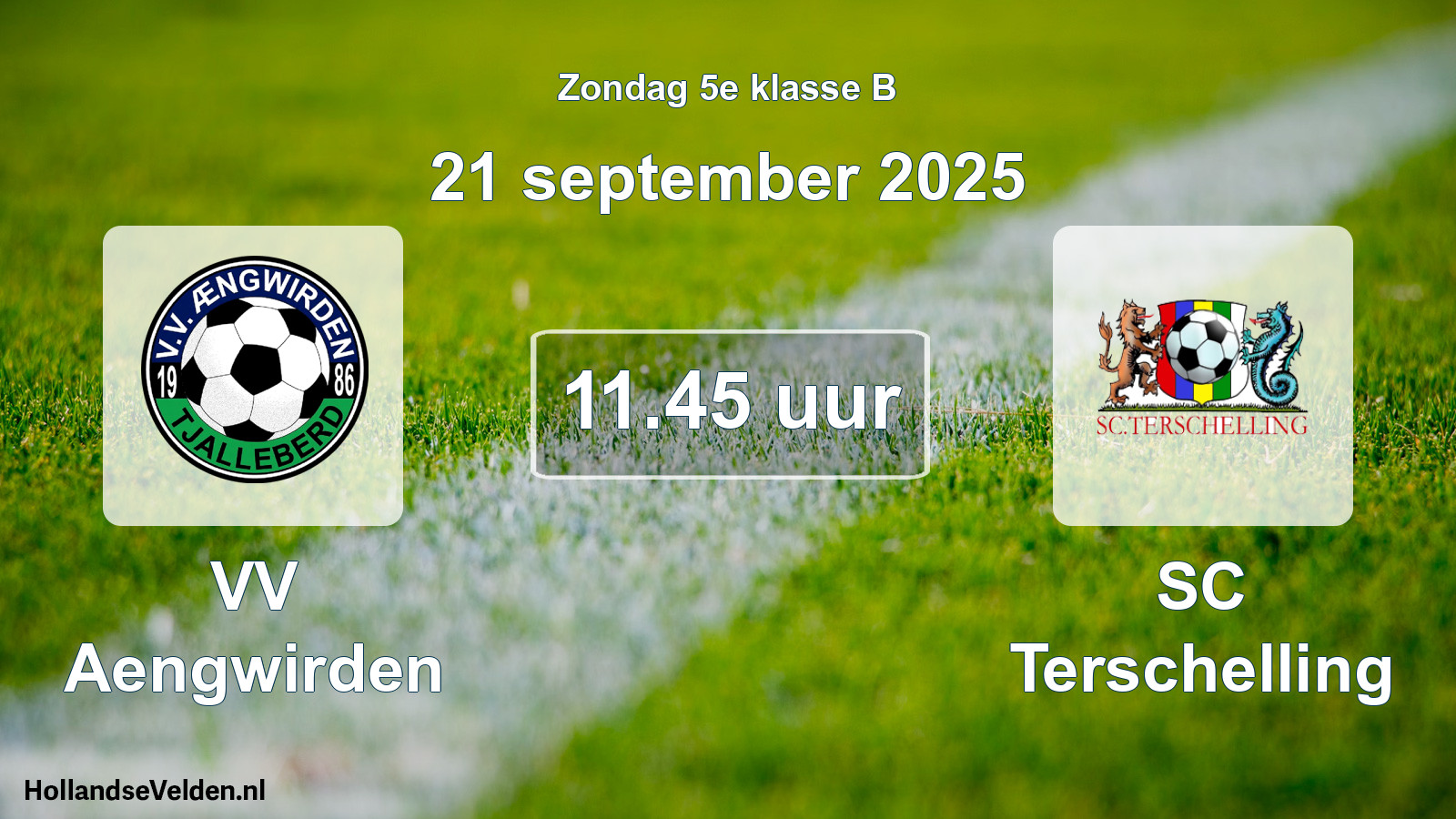 Scheduled Match: VV Aengwirden - SC Terschelling (21 September 2025)