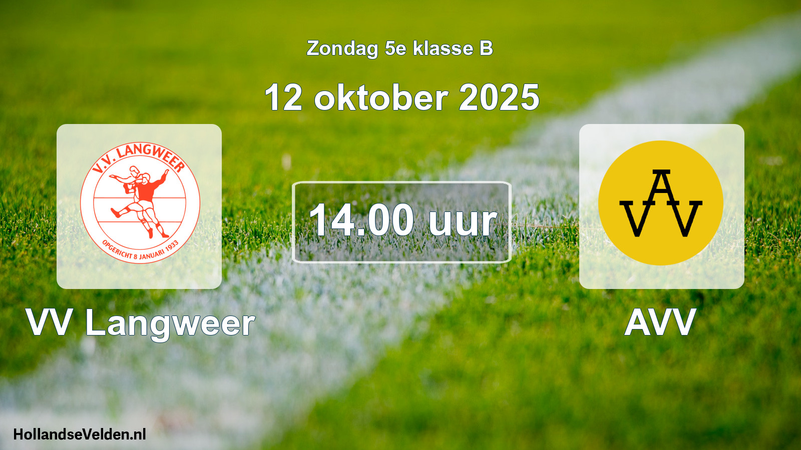 Geplande wedstrijd: VV Langweer - AVV (12 oktober 2025)