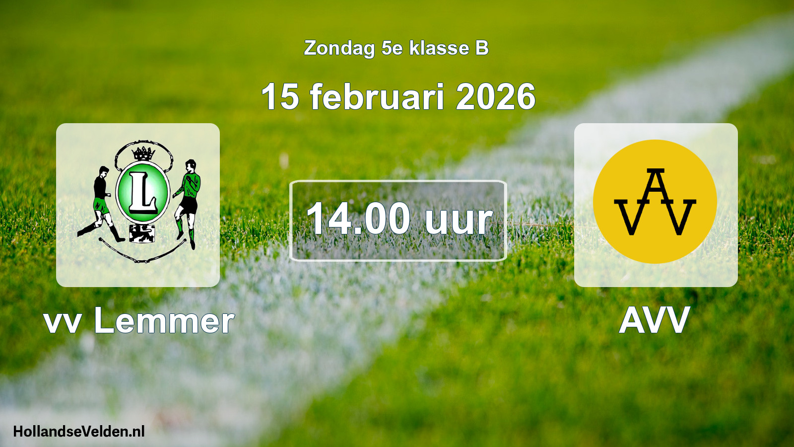 Scheduled Match: vv Lemmer - AVV (15 February 2026)