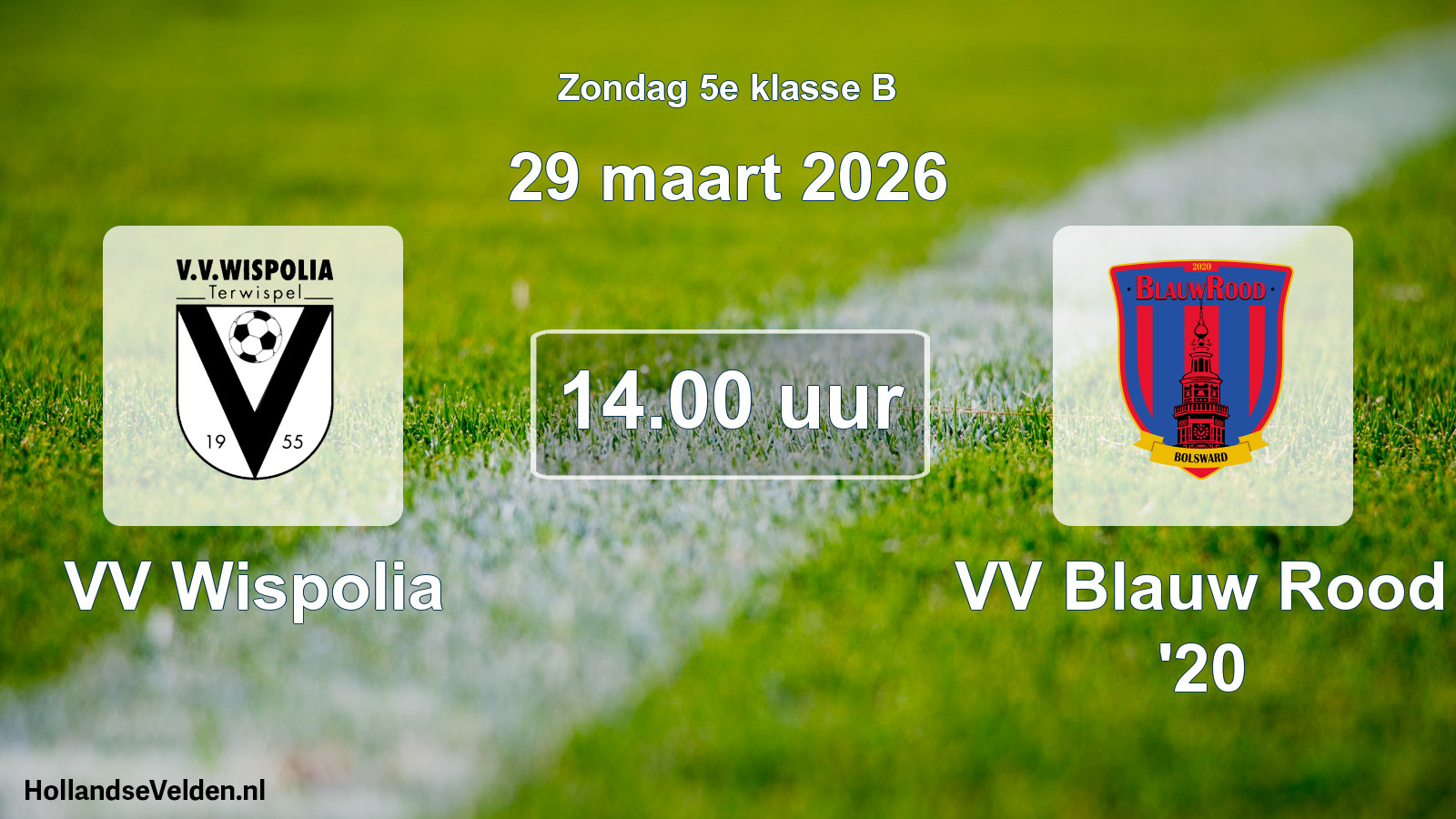 Scheduled Match: VV Wispolia - VV Blauw Rood '20 (29 March 2026)