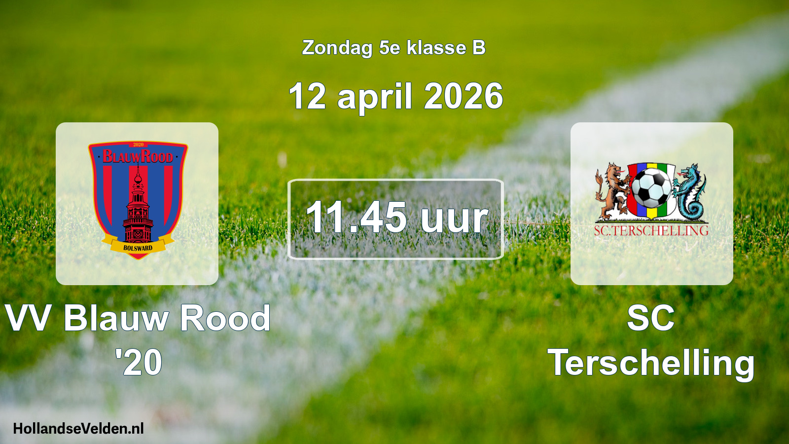 Scheduled Match: VV Blauw Rood '20 - SC Terschelling (12 April 2026)