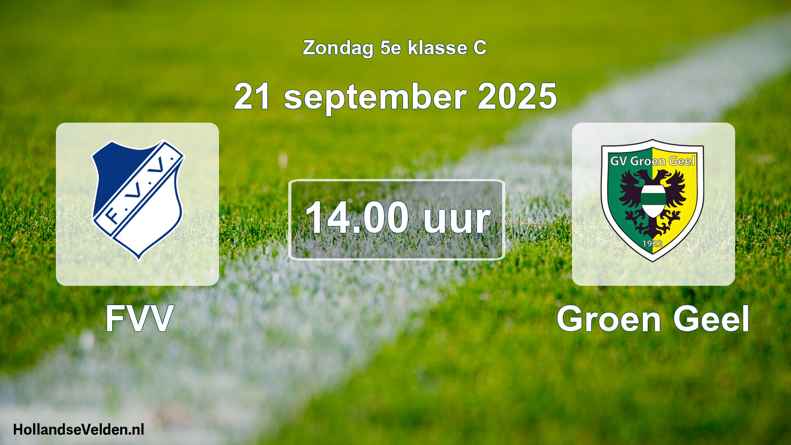 Geplande wedstrijd: FVV - Groen Geel (21 september 2025)