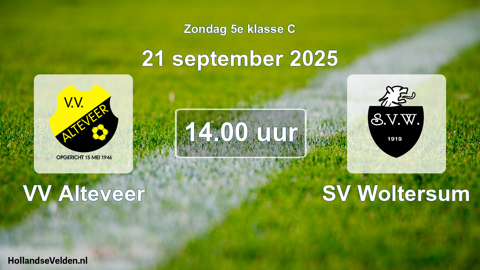 Geplande wedstrijd: VV Alteveer - SV Woltersum (21 september 2025)