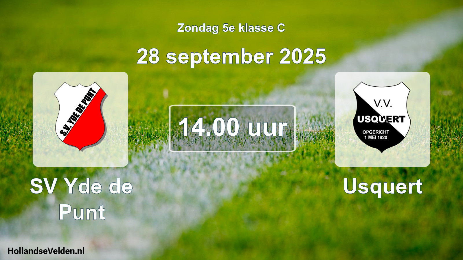 Geplande wedstrijd: SV Yde de Punt - Usquert (28 september 2025)