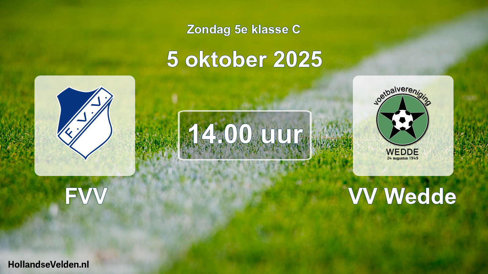 Geplande wedstrijd: FVV - VV Wedde (5 oktober 2025)