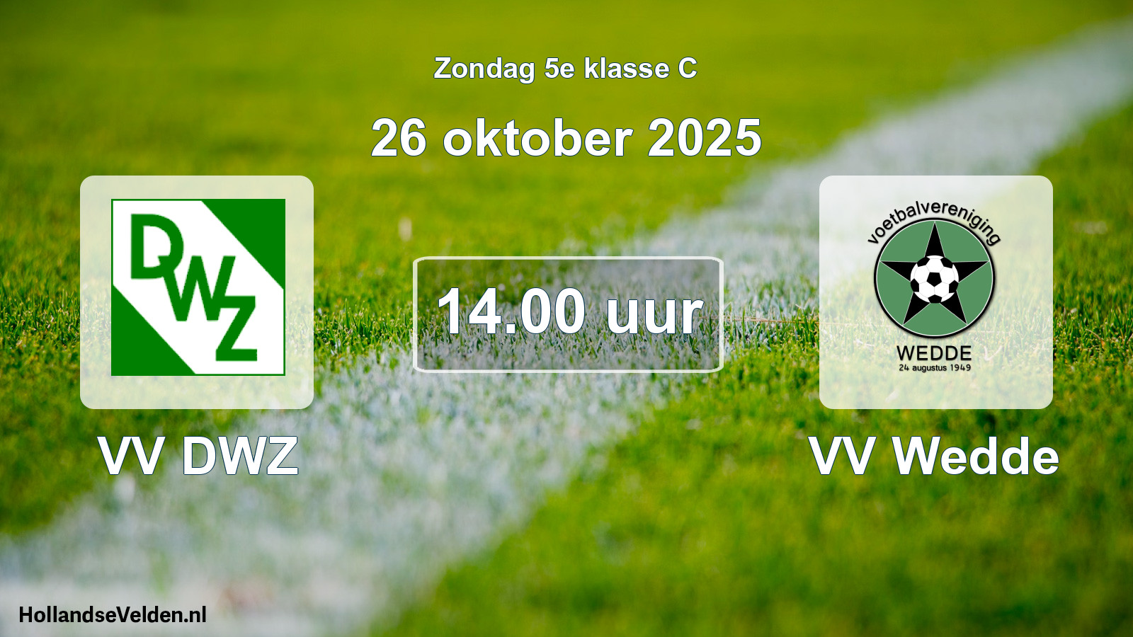 Geplande wedstrijd: VV DWZ - VV Wedde (26 oktober 2025)