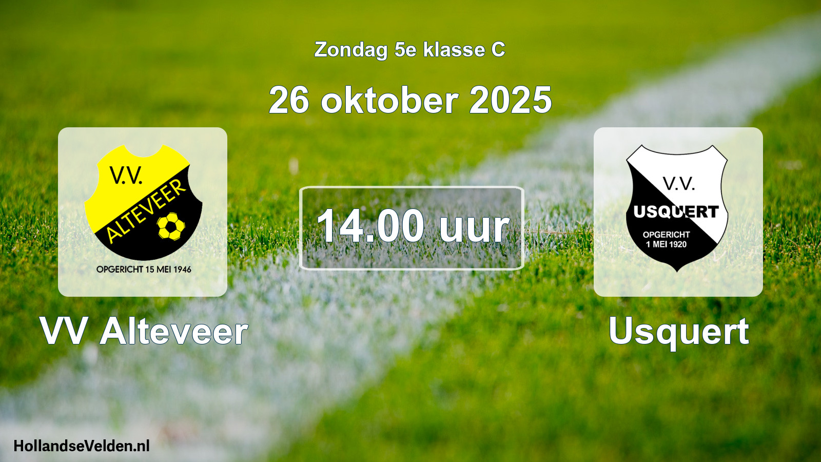 Geplande wedstrijd: VV Alteveer - Usquert (26 oktober 2025)