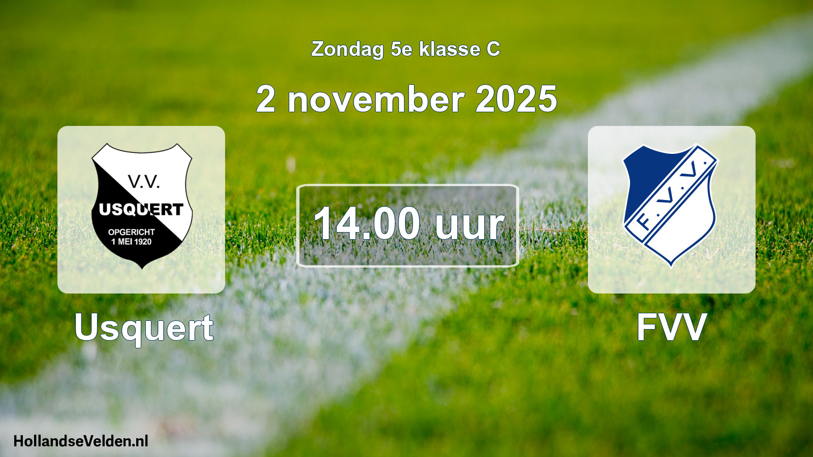 Geplande wedstrijd: Usquert - FVV (2 november 2025)