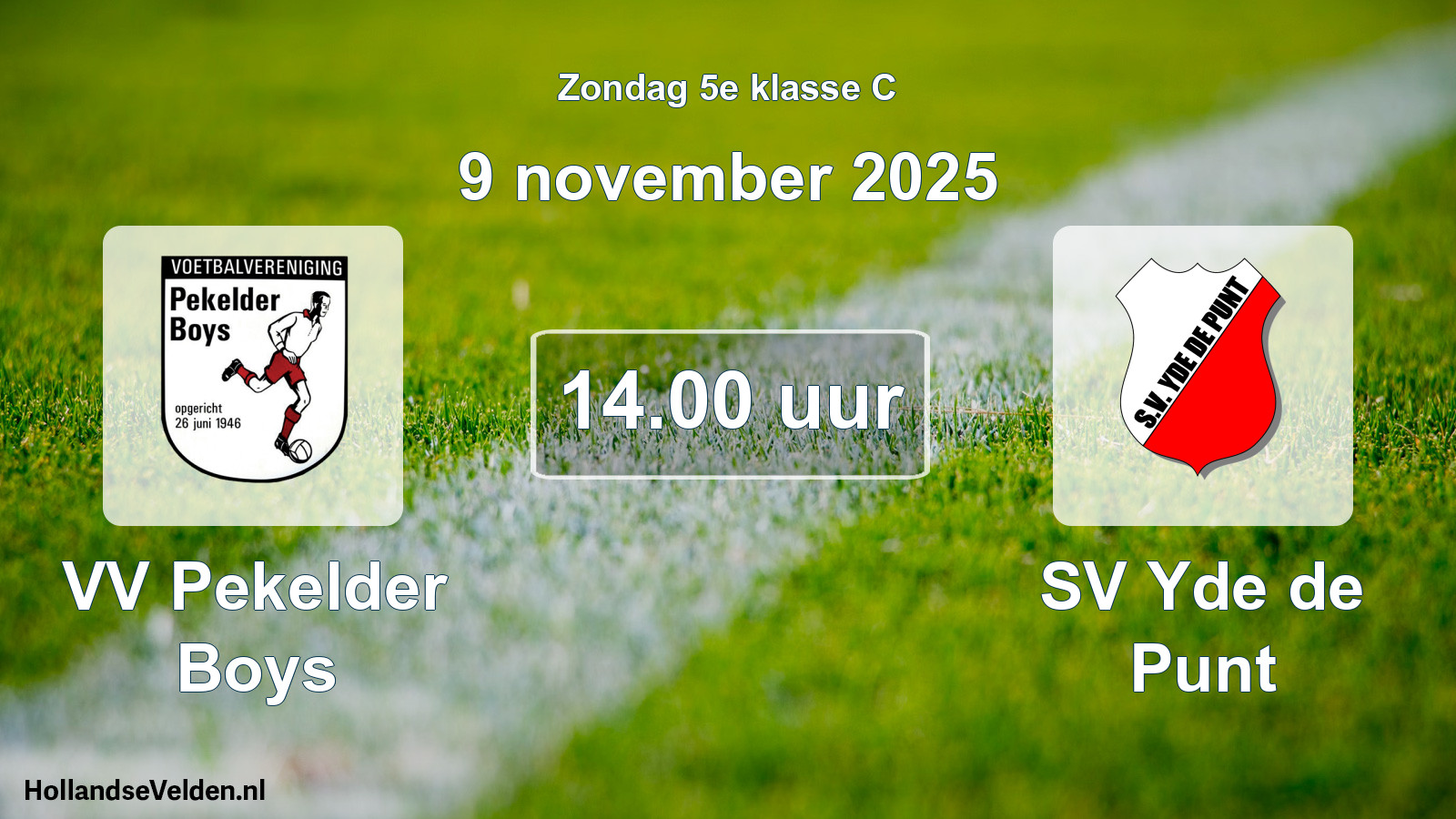 Scheduled Match: VV Pekelder Boys - SV Yde de Punt (9 November 2025)