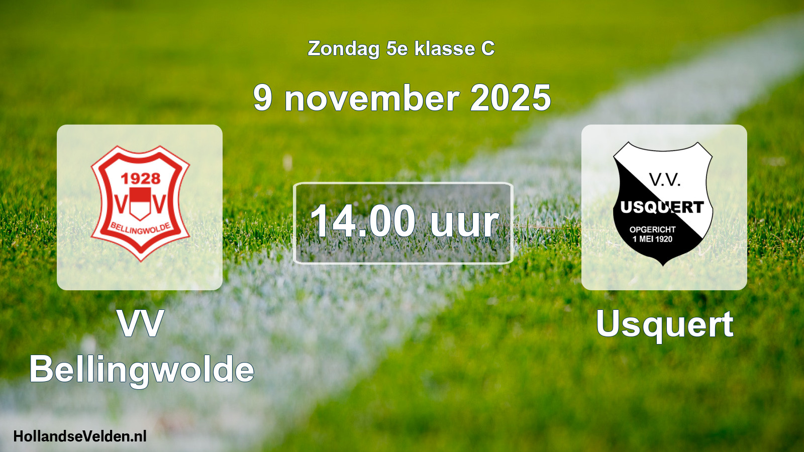 Scheduled Match: VV Bellingwolde - Usquert (9 November 2025)