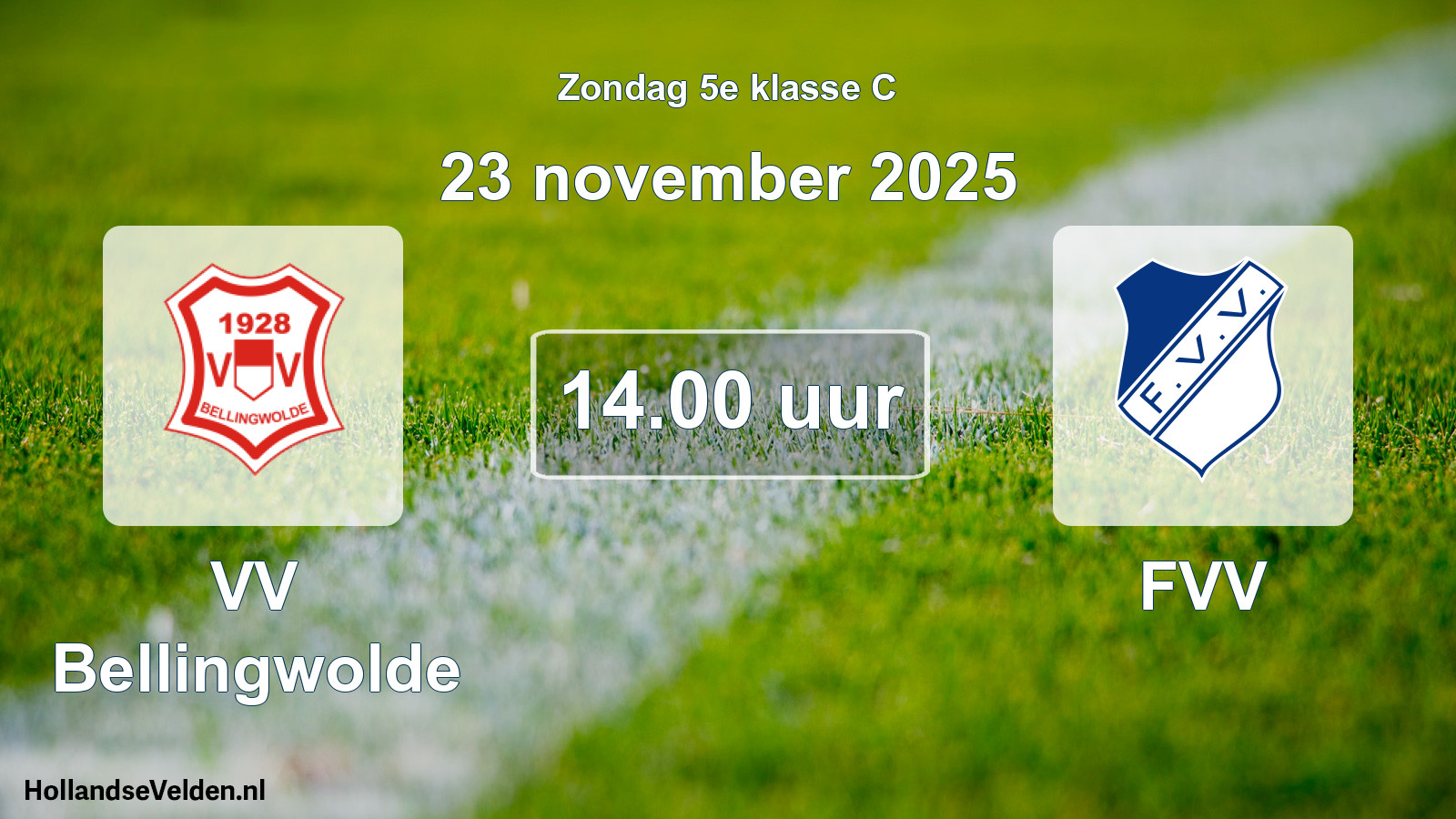 Geplande wedstrijd: VV Bellingwolde - FVV (23 november 2025)