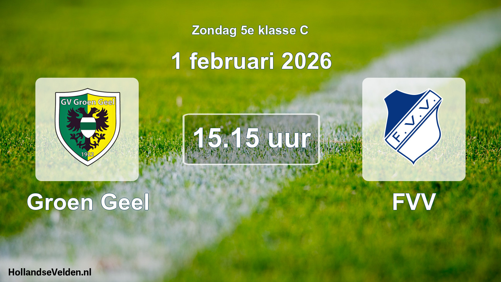 Scheduled Match: Groen Geel - FVV (1 February 2026)