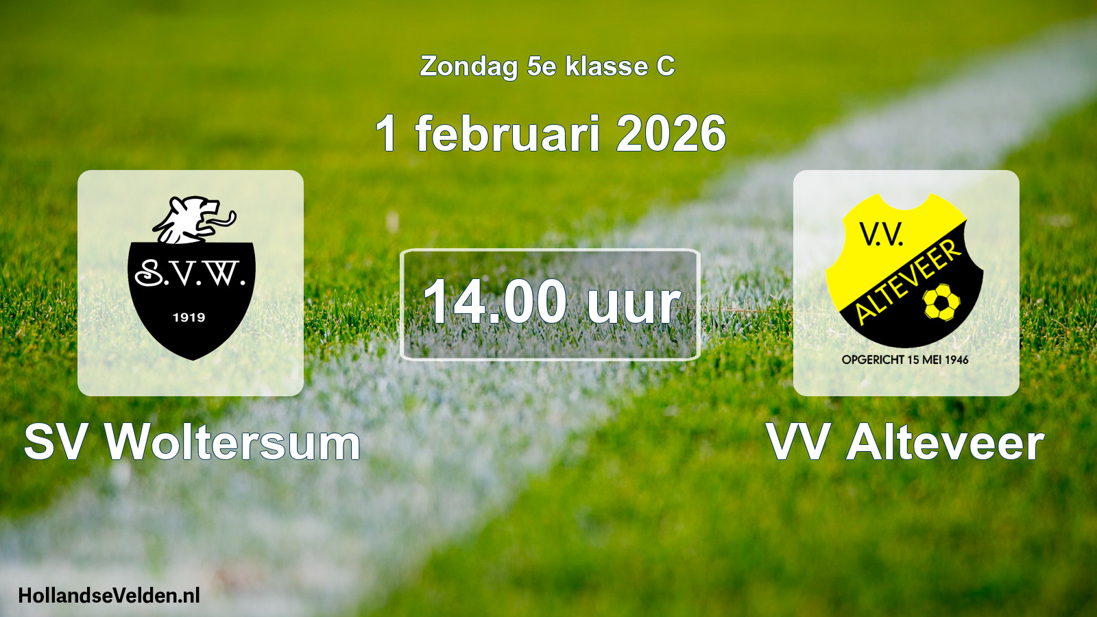 Geplande wedstrijd: SV Woltersum - VV Alteveer (1 februari 2026)