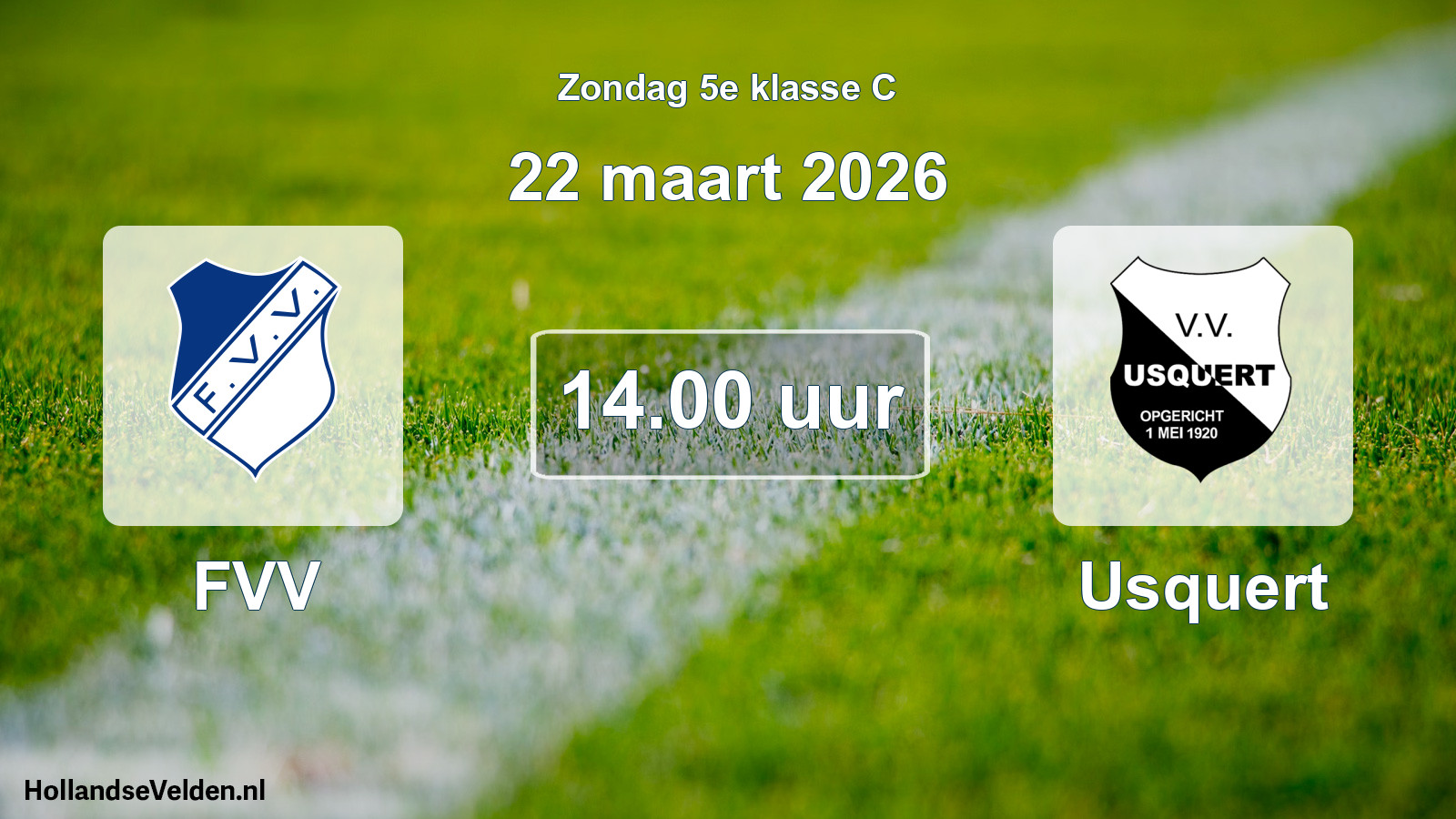 Scheduled Match: FVV - Usquert (22 March 2026)