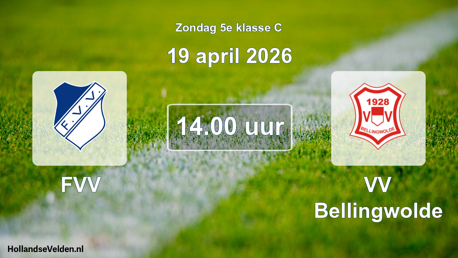Geplande wedstrijd: FVV - VV Bellingwolde (19 april 2026)