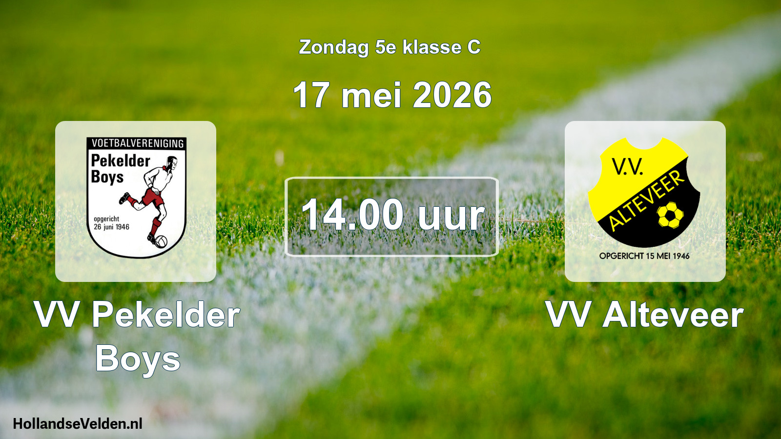 Scheduled Match: VV Pekelder Boys - VV Alteveer (17 May 2026)