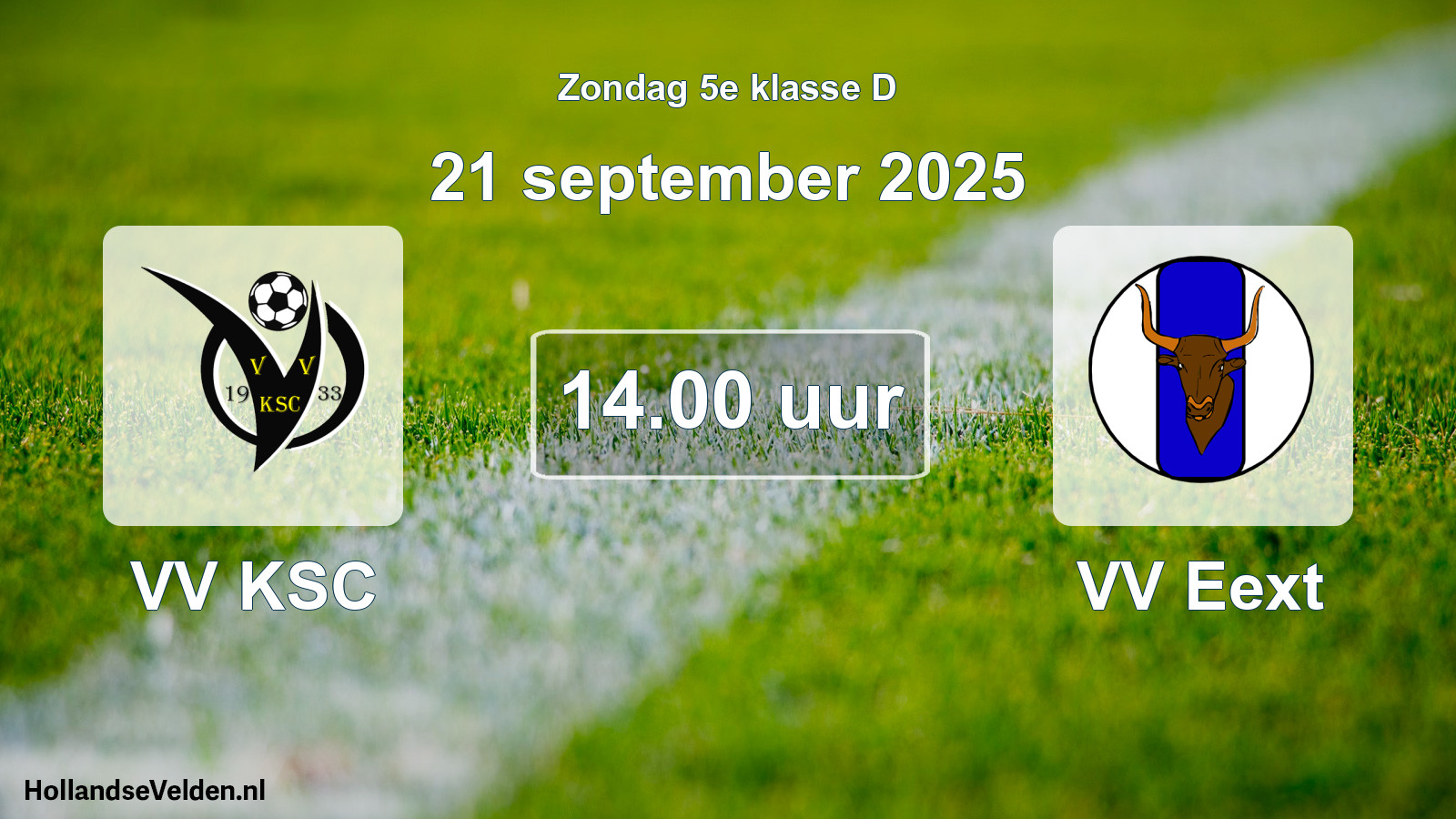 Geplande wedstrijd: VV KSC - VV Eext (21 september 2025)