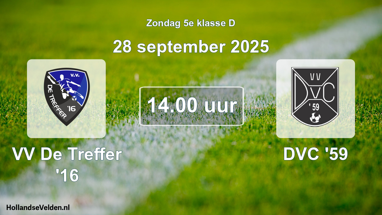 Scheduled Match: VV De Treffer '16 - DVC '59 (28 September 2025)