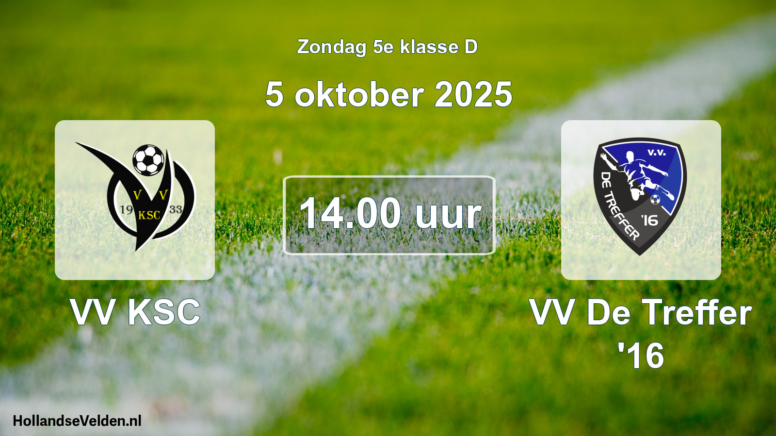 Geplande wedstrijd: VV KSC - VV De Treffer '16 (5 oktober 2025)