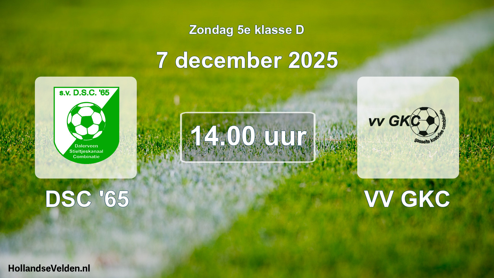 Scheduled Match: DSC '65 - VV GKC (7 December 2025)