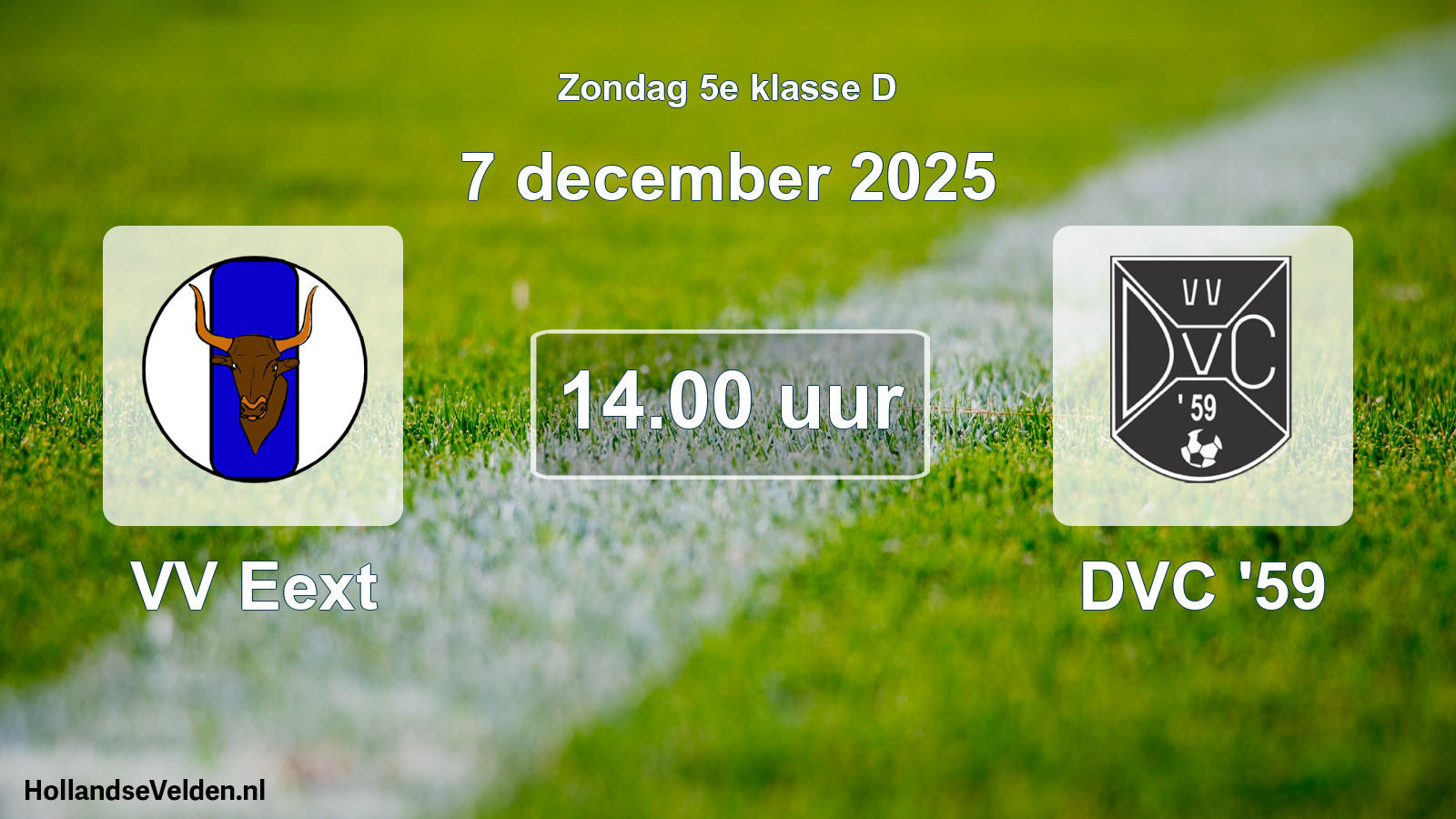 Geplande wedstrijd: VV Eext - DVC '59 (7 december 2025)