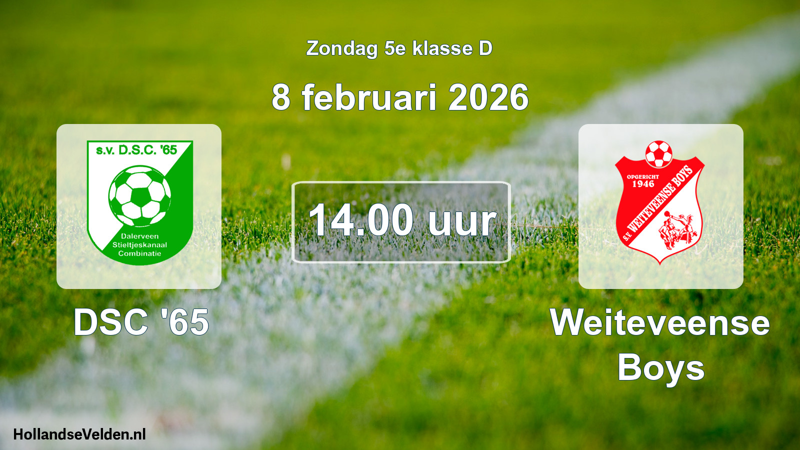 Scheduled Match: DSC '65 - Weiteveense Boys (8 February 2026)