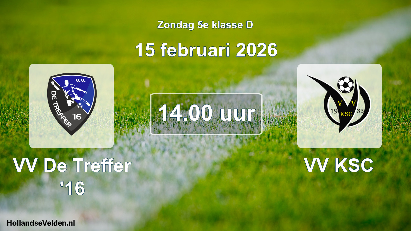 Scheduled Match: VV De Treffer '16 - VV KSC (15 February 2026)