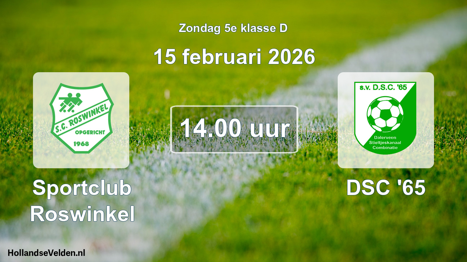 Scheduled Match: Sportclub Roswinkel - DSC '65 (15 February 2026)