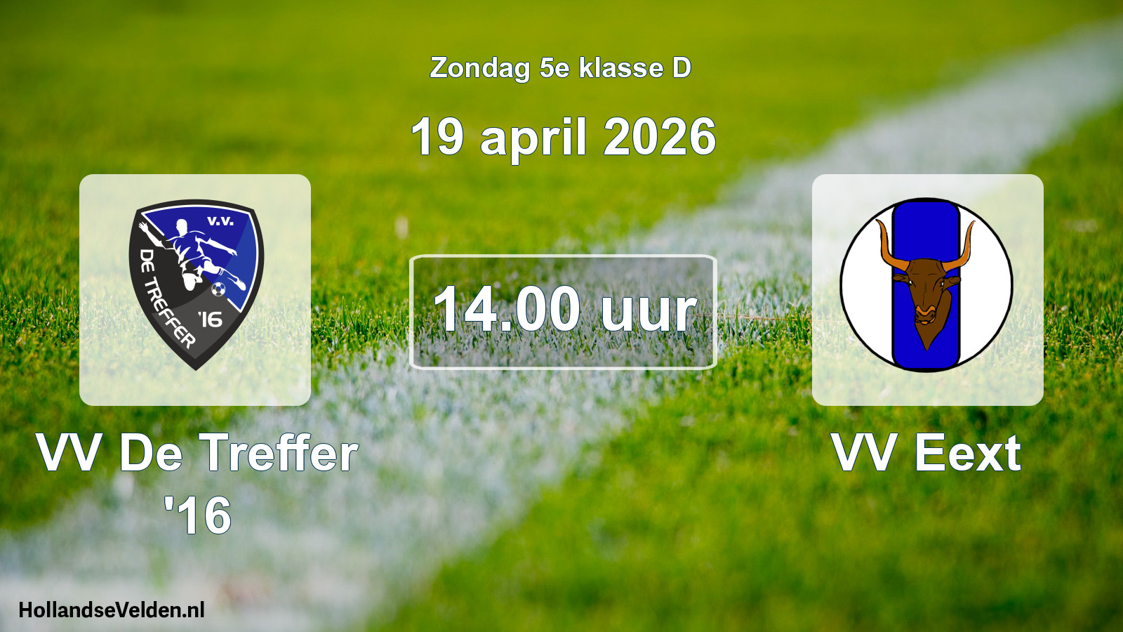 Geplande wedstrijd: VV De Treffer '16 - VV Eext (19 april 2026)