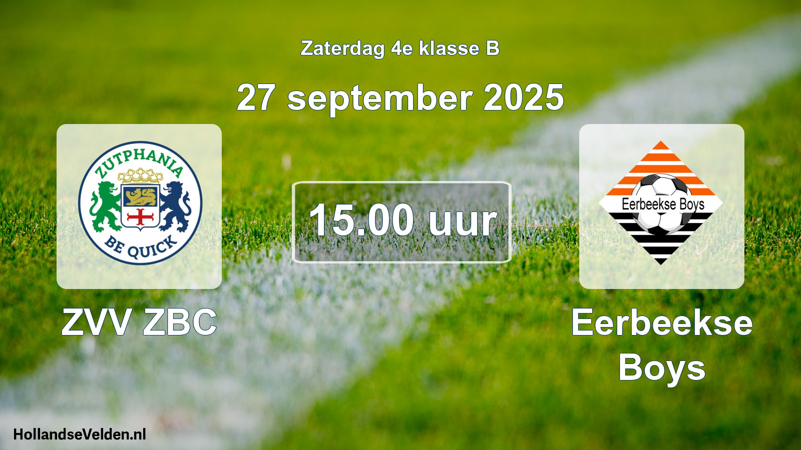 Scheduled Match: ZVV ZBC - Eerbeekse Boys (27 September 2025)