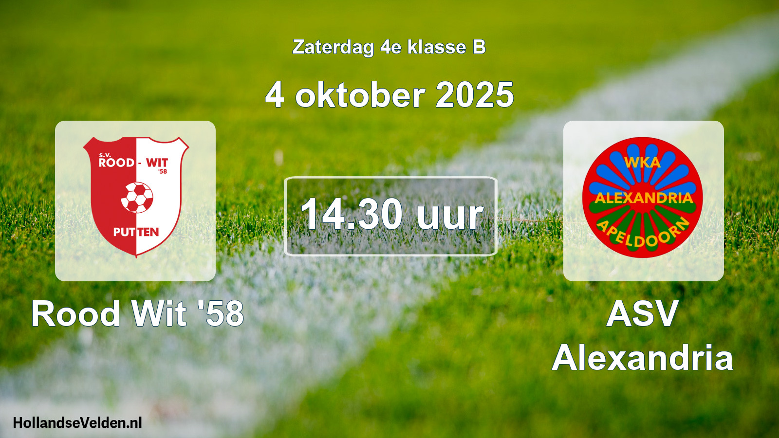 Scheduled Match: Rood Wit '58 - ASV Alexandria (4 October 2025)