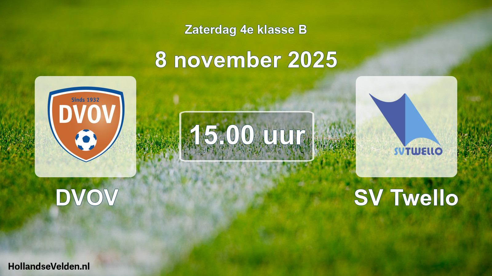 Geplande wedstrijd: DVOV - SV Twello (8 november 2025)