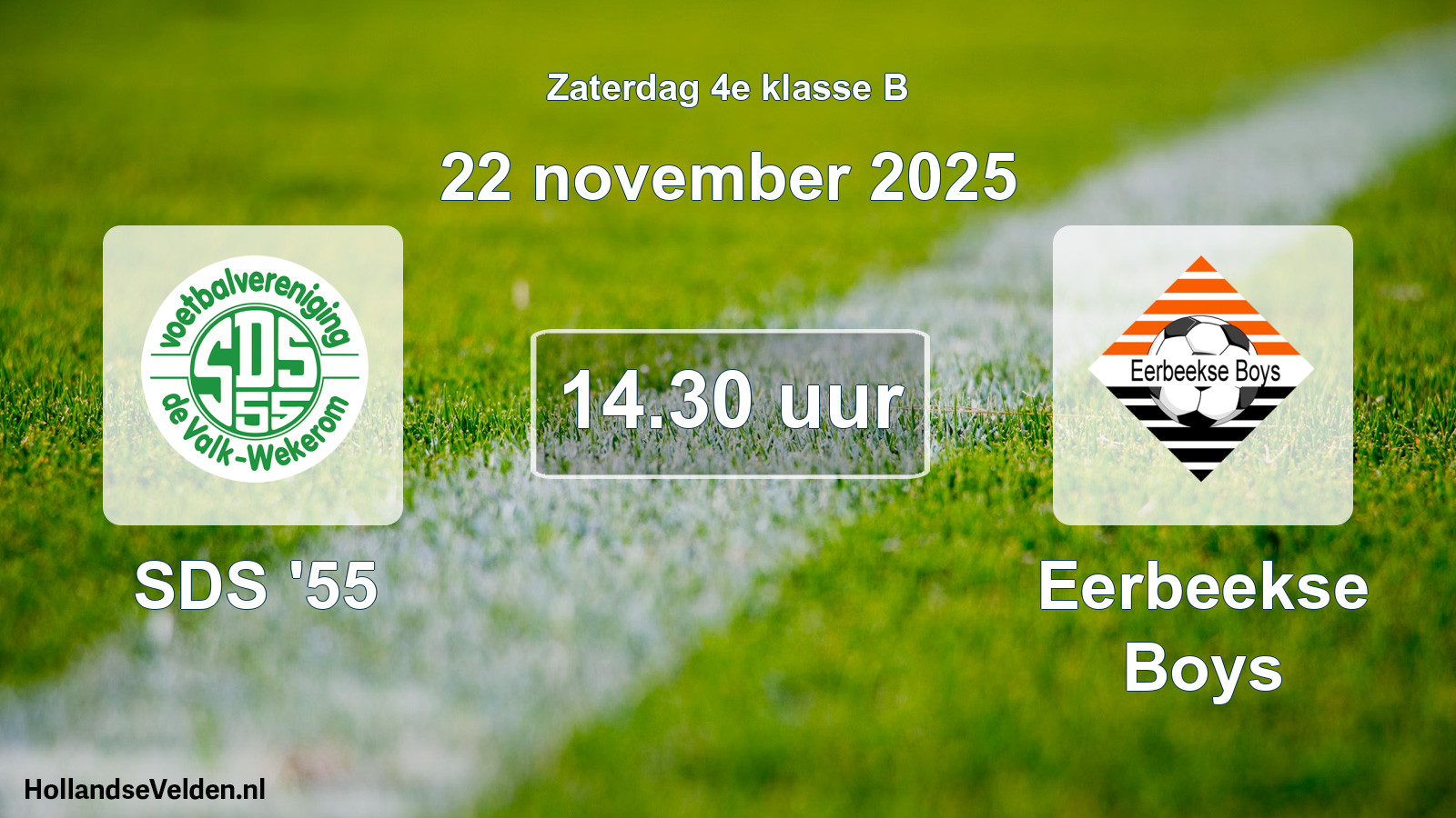 Geplande wedstrijd: SDS '55 - Eerbeekse Boys (22 november 2025)