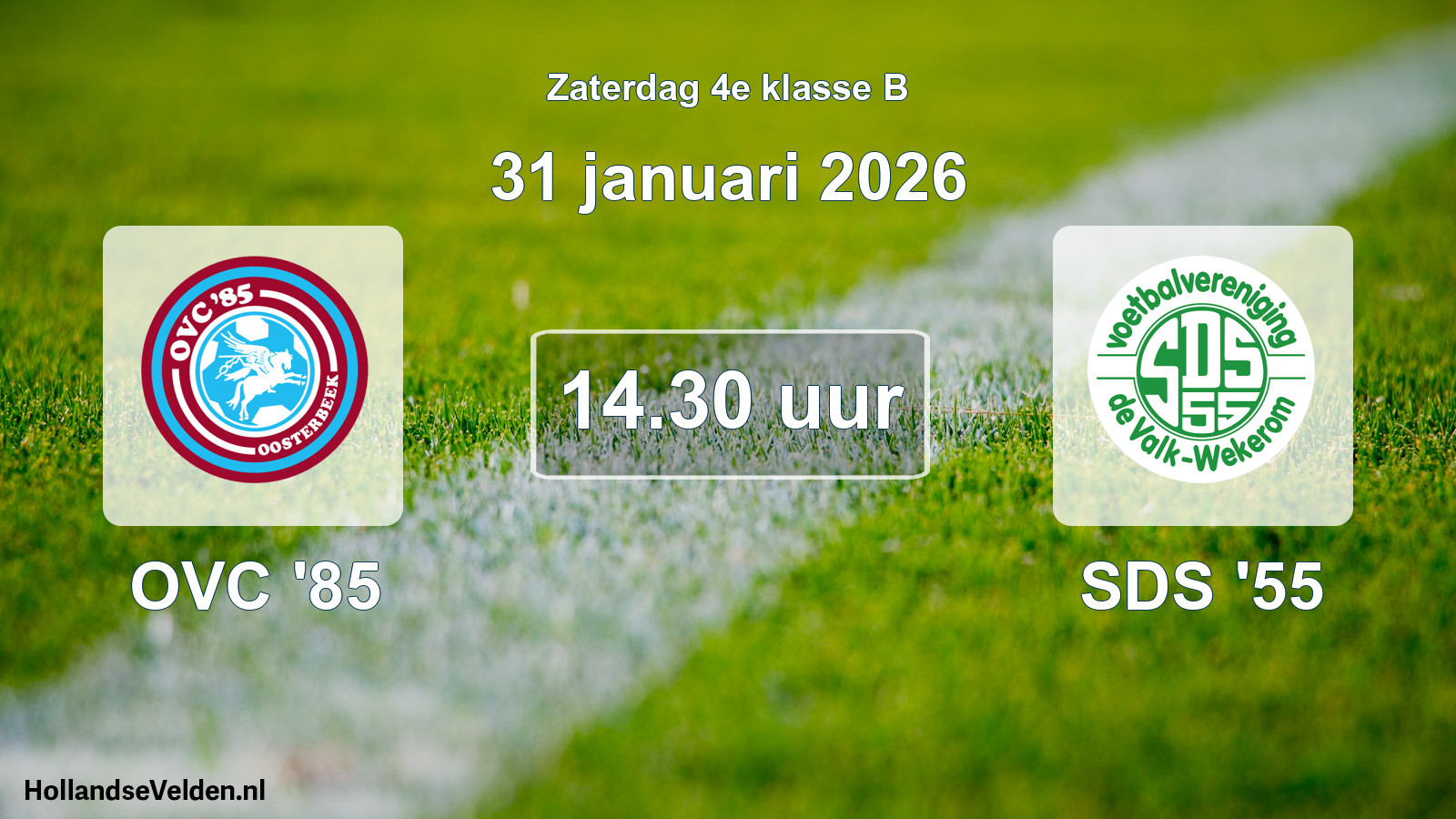 Geplande wedstrijd: OVC '85 - SDS '55 (31 januari 2026)