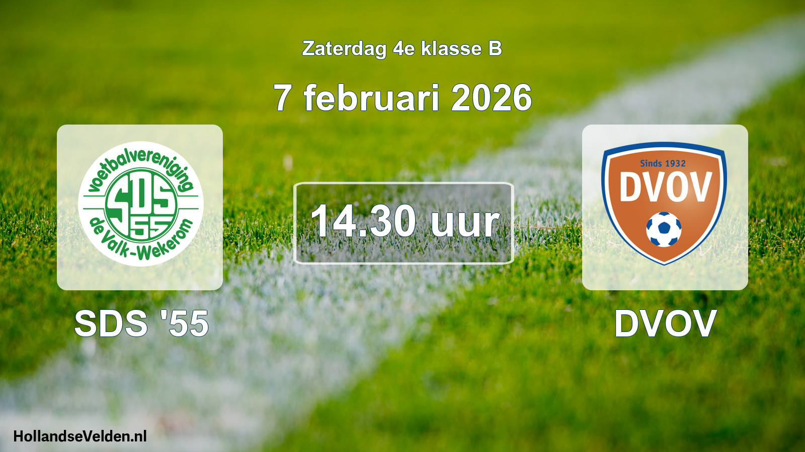Geplande wedstrijd: SDS '55 - DVOV (7 februari 2026)