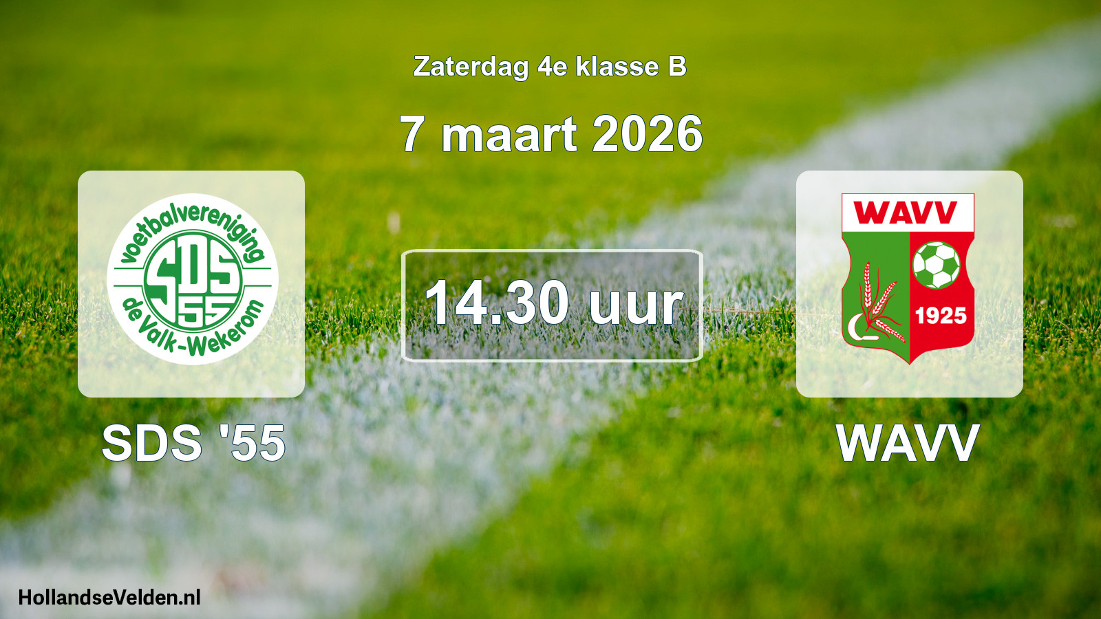 Geplande wedstrijd: SDS '55 - WAVV (7 maart 2026)