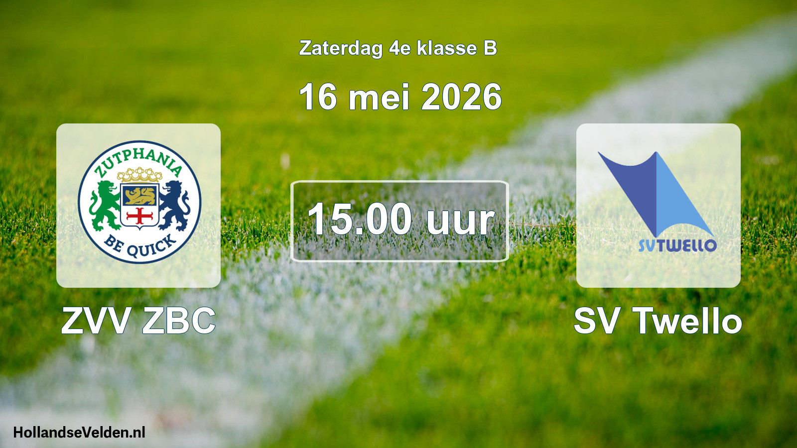 Scheduled Match: ZVV ZBC - SV Twello (16 May 2026)