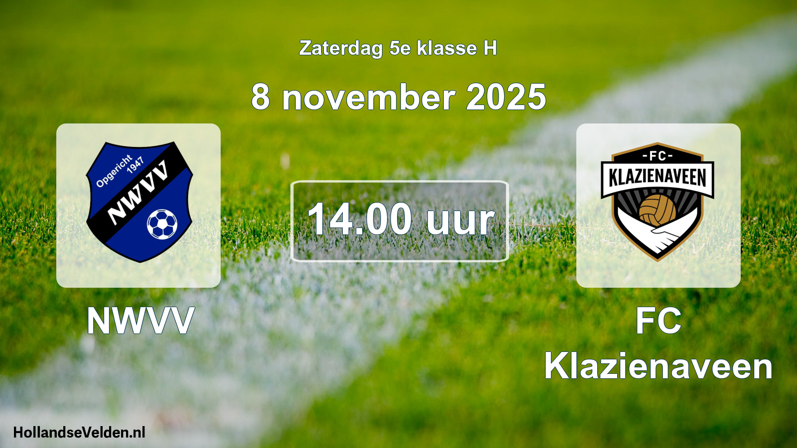 Scheduled Match: NWVV - FC Klazienaveen (8 November 2025)