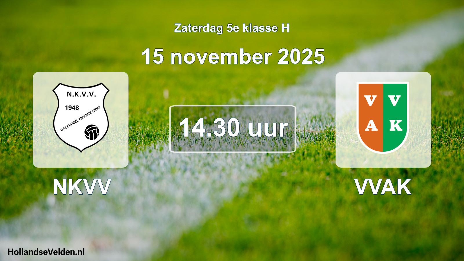Geplande wedstrijd: NKVV - VVAK (15 november 2025)