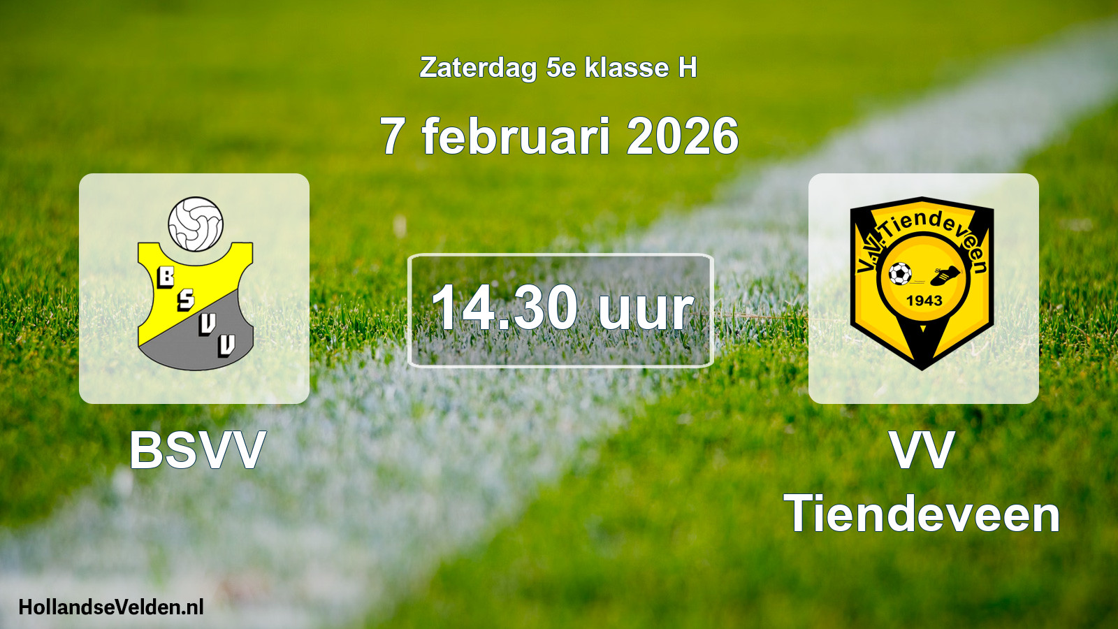 Scheduled Match: BSVV - VV Tiendeveen (7 February 2026)