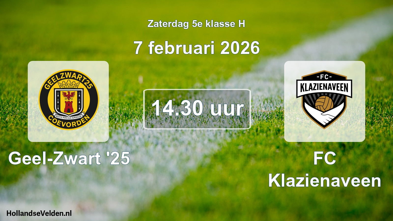 Scheduled Match: Geel-Zwart '25 - FC Klazienaveen (7 February 2026)