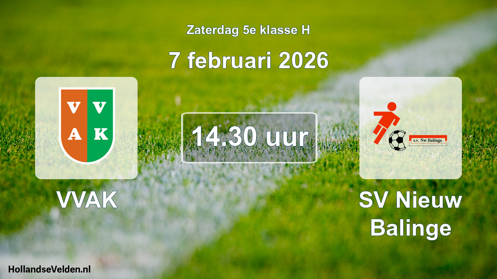 Scheduled Match: VVAK - SV Nieuw Balinge (7 February 2026)
